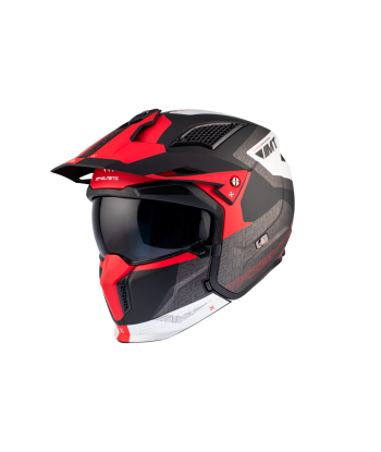 Casco Trial Streetfighter SV S Totem B15 Rojo Mate - MT Helmets