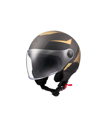 Casco Jet Street S Poke C9 Negro/Dorado Mate - MT Helmets