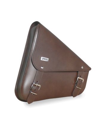 Alforja piel marrón MACBOR no necesita soporte alforjas / Special brown leather saddlebag  [JGO. / SET]
