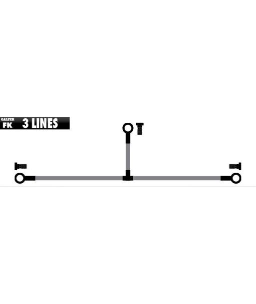 METALLIC LINES 3 TUBES CARBON-BRASS