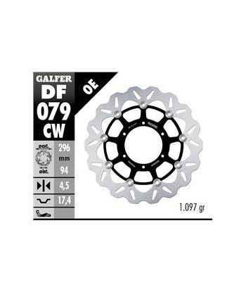 DISC WAVE FLOATING COMPLETE (C. ALU.) 296x4,5mm