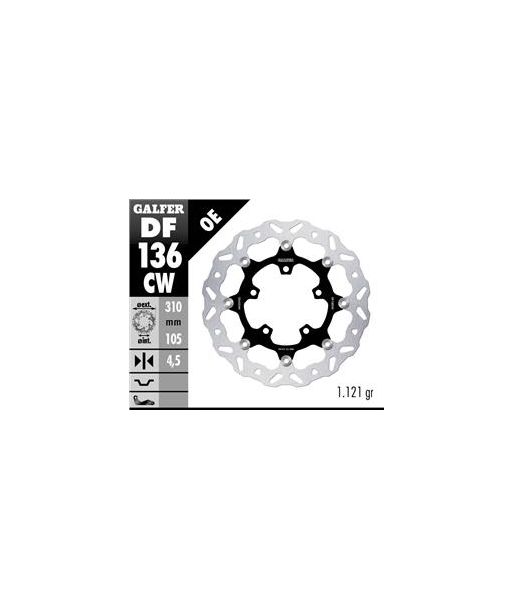 DISC WAVE FLOATING COMPLETE (C. ALU.) 310x4.5mm