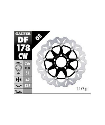DISC WAVE FLOATING COMPLETE (C. ALU.) 296x5mm