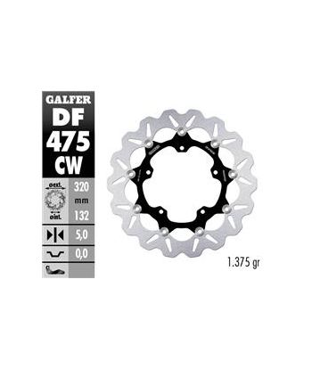 DISC WAVE FLOATING GROOVED RIGHT (C. ALU.) 320x5mm