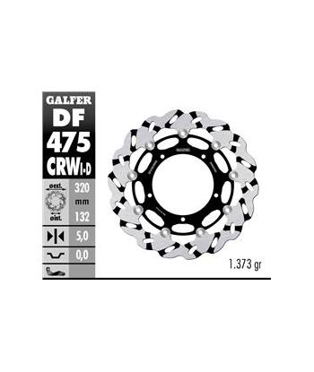DISC WAVE FLOATING GROOVED LEFT (C. ALU.) 320x5mm