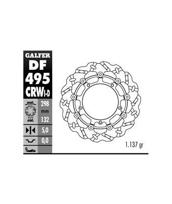 DISC WAVE FLOATING GROOVED LEFT (C. ALU.) 298x5mm