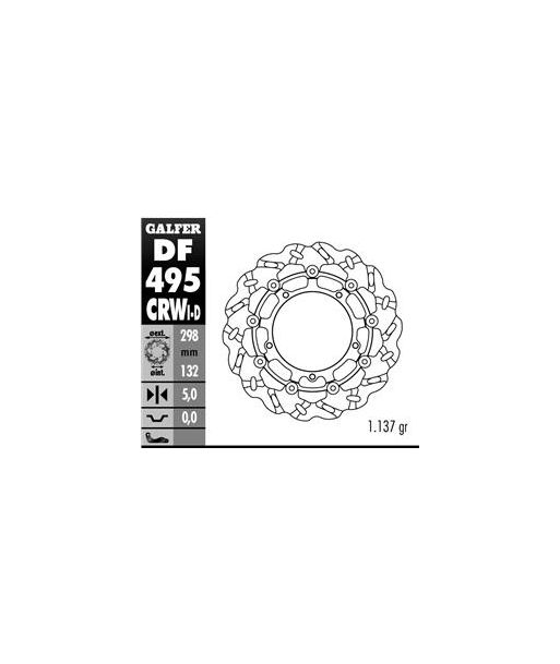 DISC WAVE FLOATING GROOVED LEFT (C. ALU.) 298x5mm
