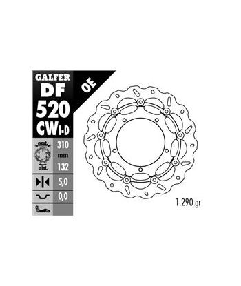 DISC WAVE FLOATING COMPLETE RIGHT (C. ALU.) 310x5m