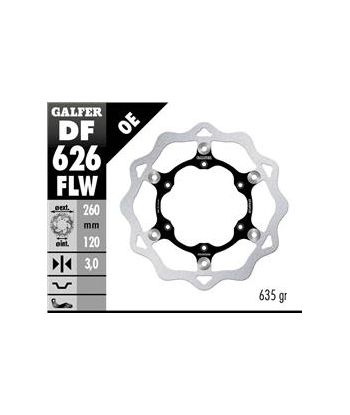DISC WAVE FLOATING (C. STEEL) 260x3mm