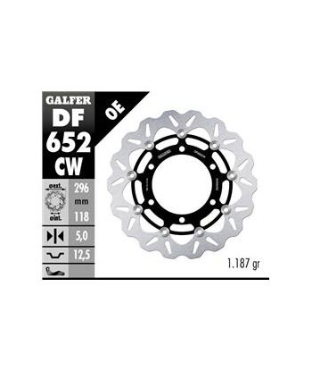 DISC WAVE FLOATING COMPLETE (C. ALU.) 296x5mm