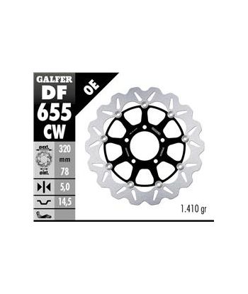 DISC WAVE FLOATING COMPLETE (C. ALU.) 320x5mm