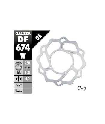 DISC WAVE FLOATING (C. STEEL) 260x3mm