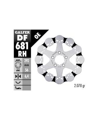 DISC WAVE SKULL DESIGN FLOATING 292x5mm