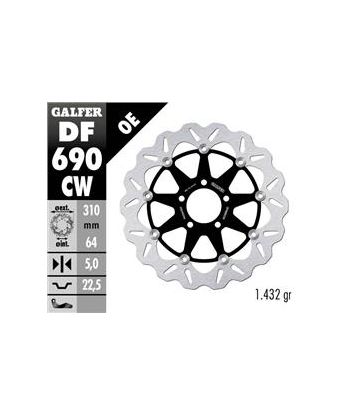 DISC WAVE FLOATING COMPLETE (C. ALU.) 310x5mm