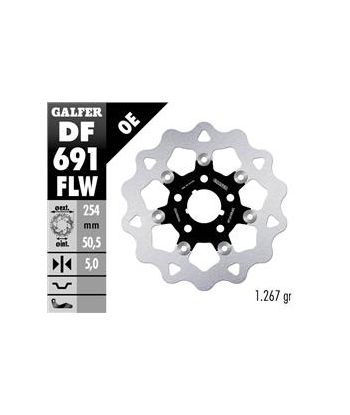 DISC WAVE FLOATING (C. STEEL) 254x5mm
