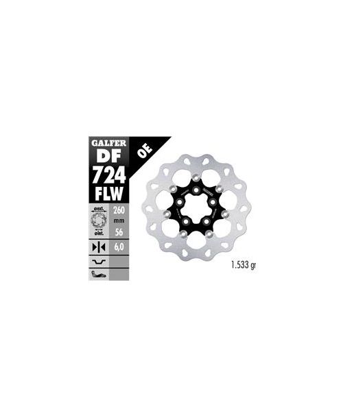 DISC WAVE FLOATING (C. STEEL) 260x6mm