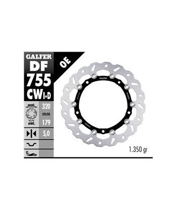 DISC WAVE FLOATING COMPLETE RIGHT (C. ALU.) 320x5m