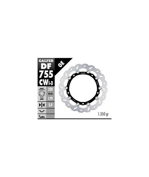 DISC WAVE FLOATING COMPLETE RIGHT (C. ALU.) 320x5m