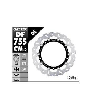 DISC WAVE FLOATING COMPLETE LEFT (C. ALU.) 320x5mm