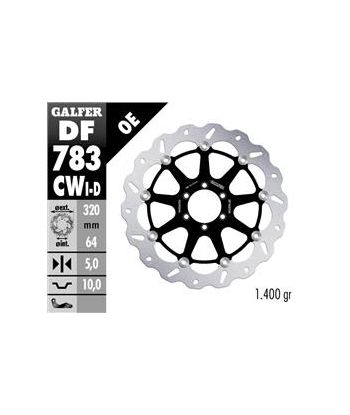 DISC WAVE FLOATING COMPLETE RIGHT (C. ALU.) 320x5m