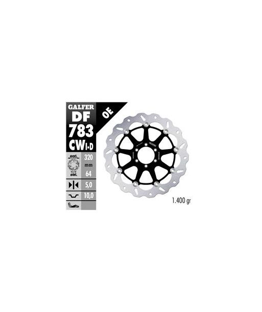 DISC WAVE FLOATING COMPLETE LEFT (C. ALU.) 320x5mm