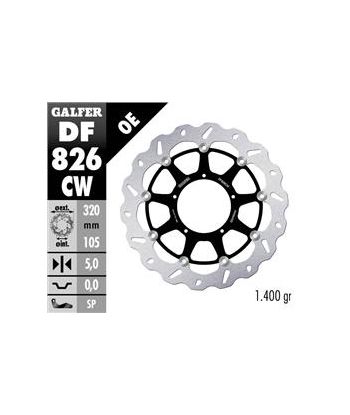 DISC WAVE FLOATING GROOVED LEFT (C. ALU.) 320x5mm