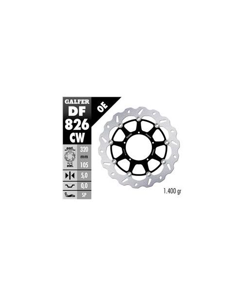 DISC WAVE FLOATING GROOVED LEFT (C. ALU.) 320x5mm