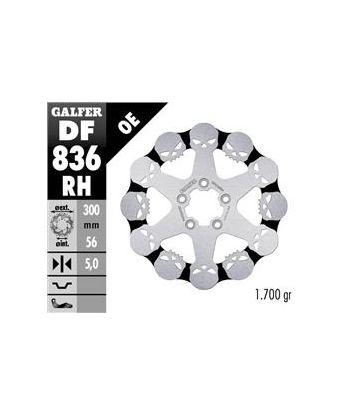 DISC WAVE SKULL DESIGN FLOATING (C. STEEL) 300x5mm
