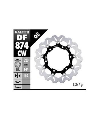 DISC WAVE FLOATING COMPLETE (C. ALU.) 320x5mm