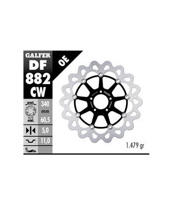 DISC WAVE FLOATING COMPLETE (C. ALU.) 340x5mm