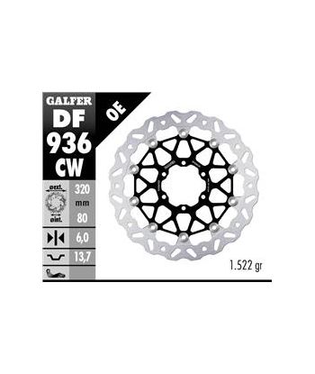 DISC WAVE FLOATING COMPLETE (C. ALU.) 320X6MM
