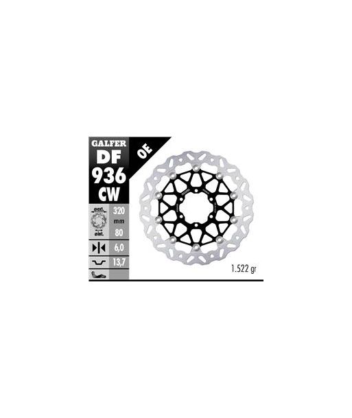 DISC WAVE FLOATING COMPLETE (C. ALU.) 320X6MM