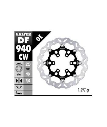 DISC WAVE FLOATING COMPLETE (C. ALU.) 320x5mm