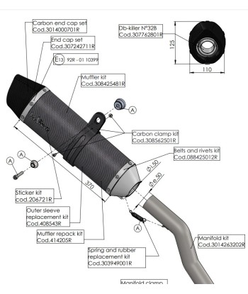 SILENCIOSO LV ONE EVO BMW F750/850GS 18 E4 CARB