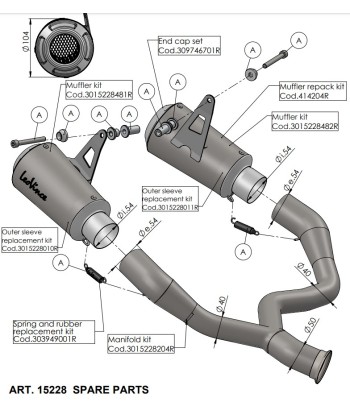 SILENCIOSO LV-10 KTM 790 DUKE 18/19 E4 INOX