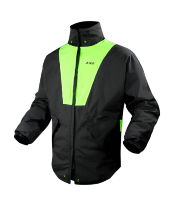 LS2 X-RAIN JACKET BLACK H-V YELLOW HI-VI YELLOW