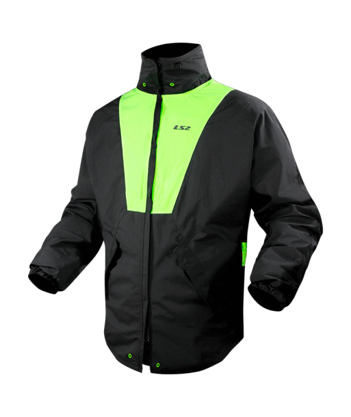 LS2 X-RAIN JACKET BLACK H-V YELLOW HI-VI YELLOW