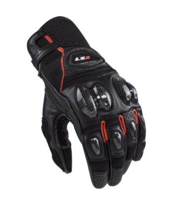 LS2 SPARK II LEATHER BLACK RED