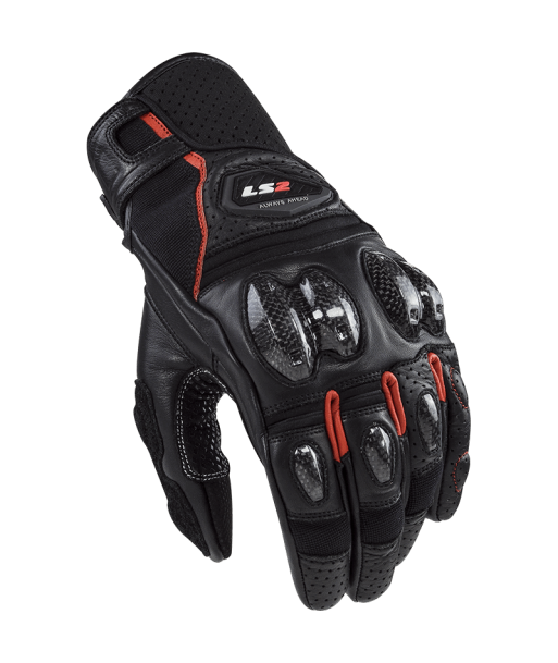 LS2 SPARK II LEATHER BLACK RED