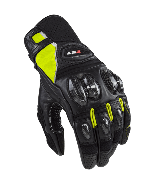 LS2 SPARK II LEATHER BLACK HI VIS YELLOW