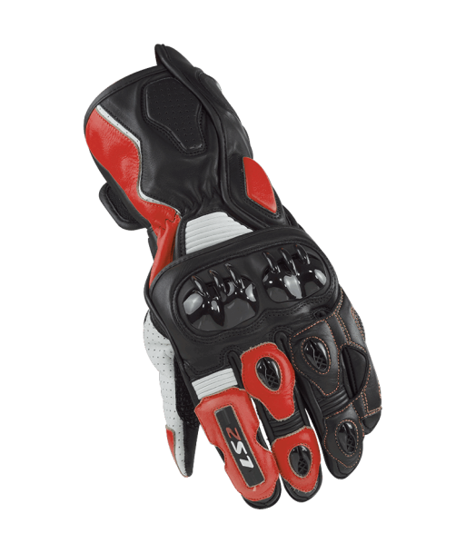 LS2 SWIFT RACING GLOVES BLACK WHITE RED