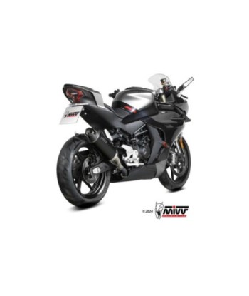 Mivv Slip-On AK-1 Black con tapa de carbono CF Moto 450SR 2023-26