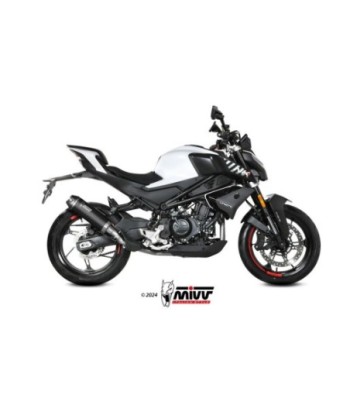 Mivv Slip-On AK-1 Black con tapa de carbono CF Moto 450NK 2023-24