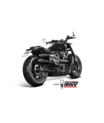 Mivv 2 Slip-On HR-1 Black con tapa de carbono Harley Davidson Sportster S 2021-24