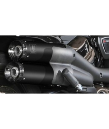 Mivv 2 Slip-On HR-1 Black con tapa de carbono Harley Davidson Sportster S 2021-24