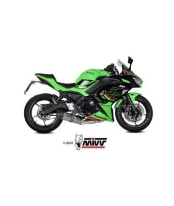 Mivv Escape Completo 2x1 Oval Titanio con tapa carbono Kawasaki Ninja 650 / Z650 2024-26 (2 sondas)