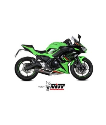 Mivv Escape Completo 2x1 Oval carbono con tapa carbono Kawasaki Ninja 650 / Z650 2024-26 (2 sondas)