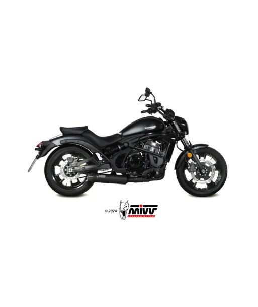 MIVV FULL SYSTEM 2x1 HR-1 BLACK CON TAPA DE CARBONO KAWASAKI VULCAN S 2017-23