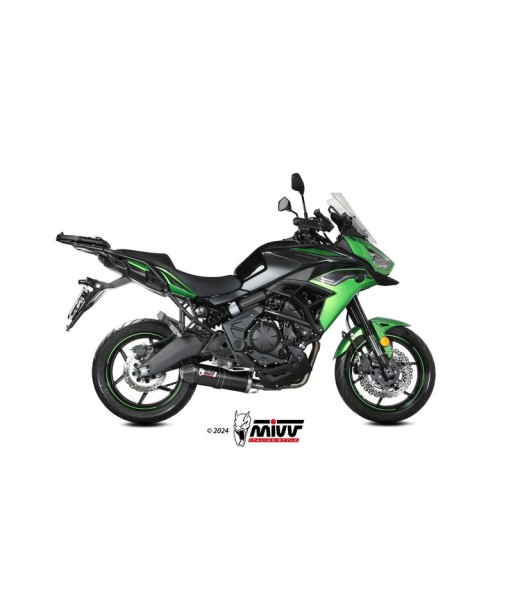 Mivv Slip-On Oval black con tapa carbono Kawasaki Versys 650 2024-26