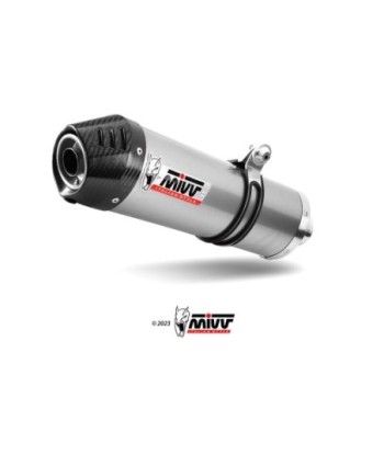 Mivv Slip-On Oval St. Steel con tapa carbono Benelli TRK 702 / X 2023-26